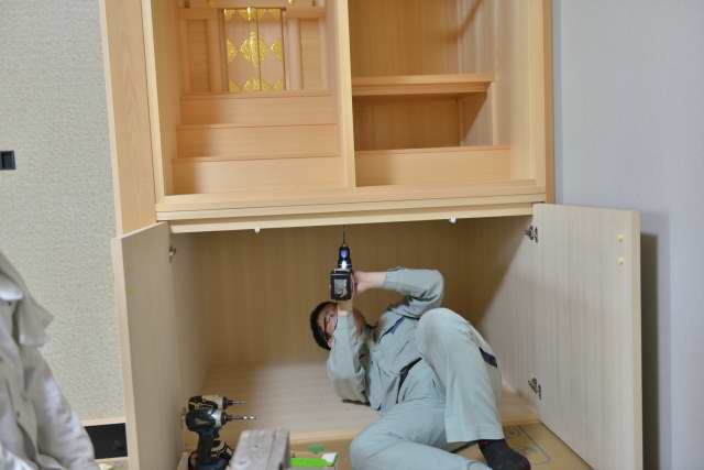 御霊舎施工例１３　神床の固定