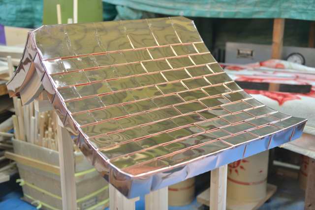 稲荷宮7寸　銅板一文字葺屋根