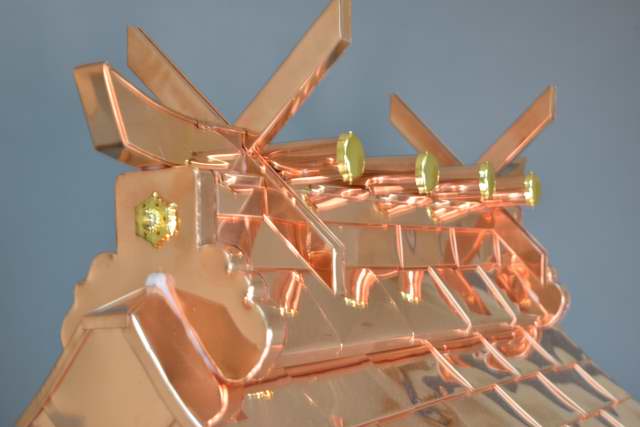 稲荷宮7寸　棟飾り銅板　千木　勝男木　鬼板