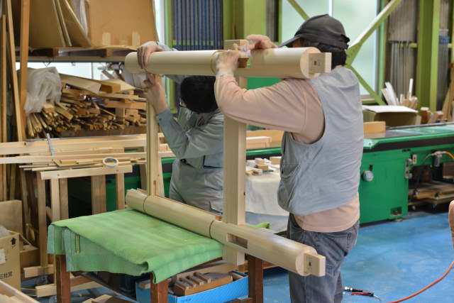 弁天宮の仮組み