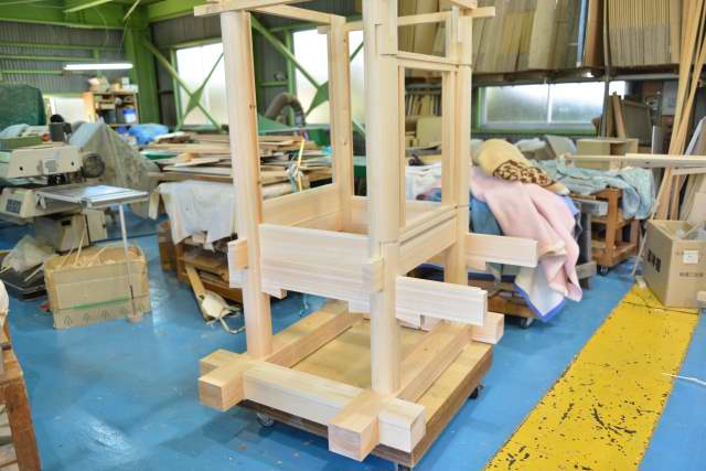 弁天宮の仮組み