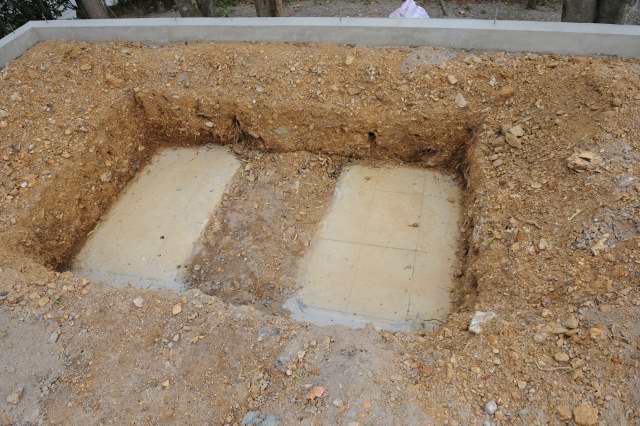 大口神社御本殿の基礎