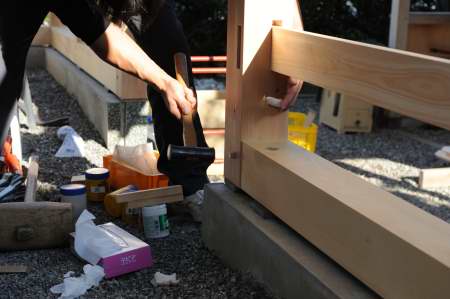 御門組立 込み栓