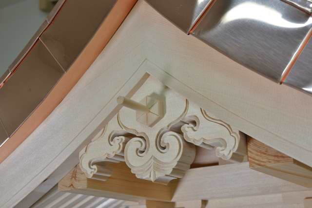 稲荷宮７寸　彫刻　懸魚