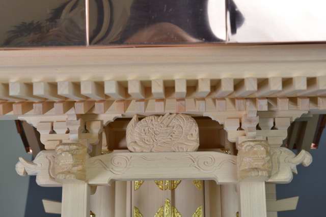 稲荷宮７寸　虹梁彫刻　升組