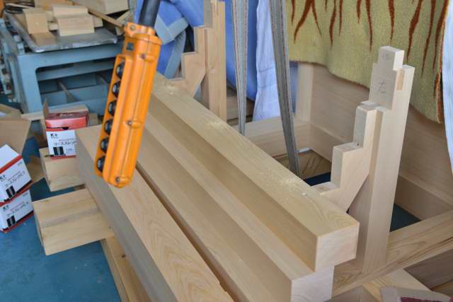 八百津神明神社　階段組立