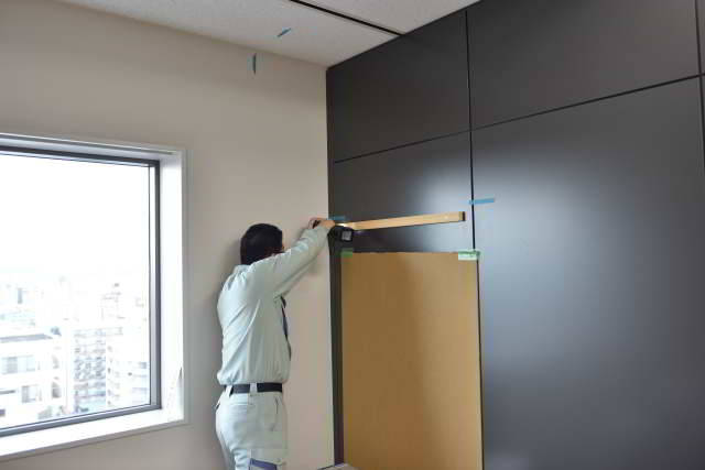 雲板付格子棚板の取付準備