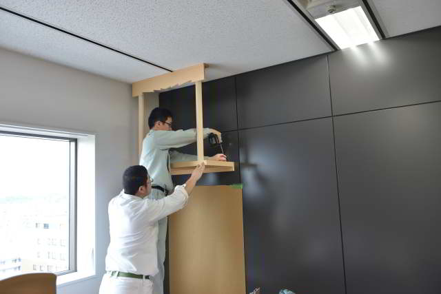 雲板付格子棚板の取付