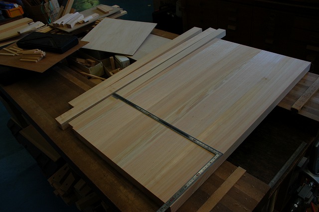 地桧 特厚柾板接ぎ棚板