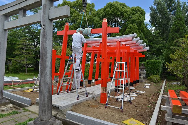 両部鳥居仮組み