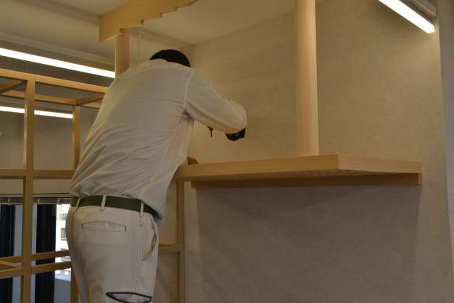 雲板付格子棚板の取付1