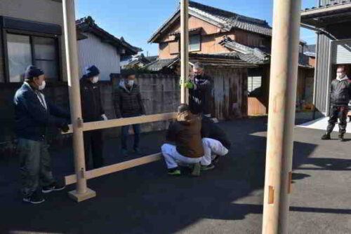 柱貫での柱つなぎ